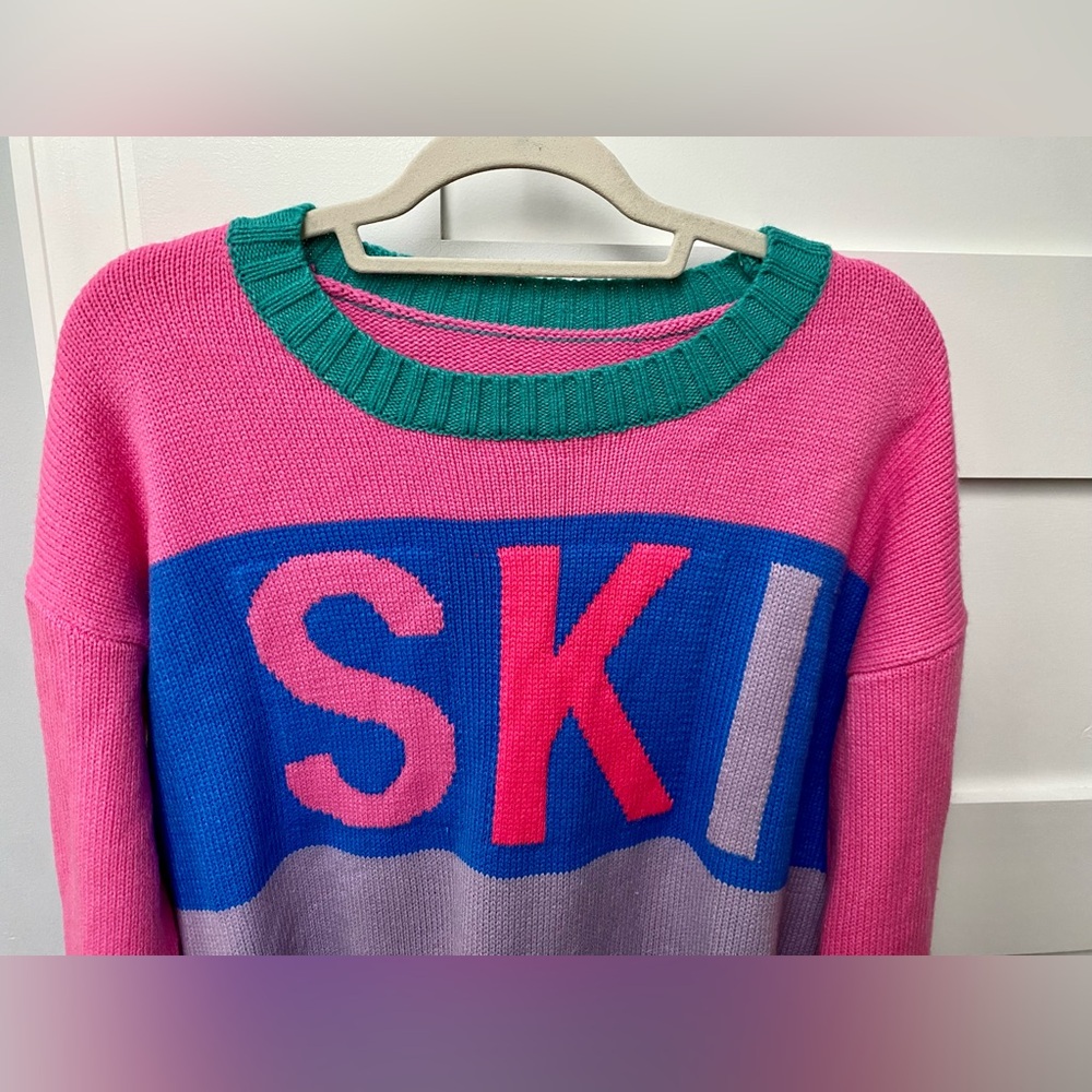 Ski crewneck colorful relaxed fit sweater - Picture 4 of 7